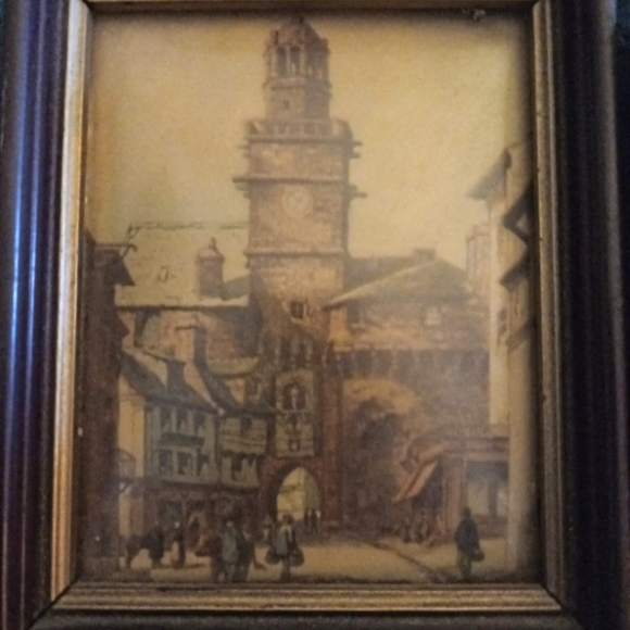 Vintage set of two framed scenic wall art - Picture 3 of 4